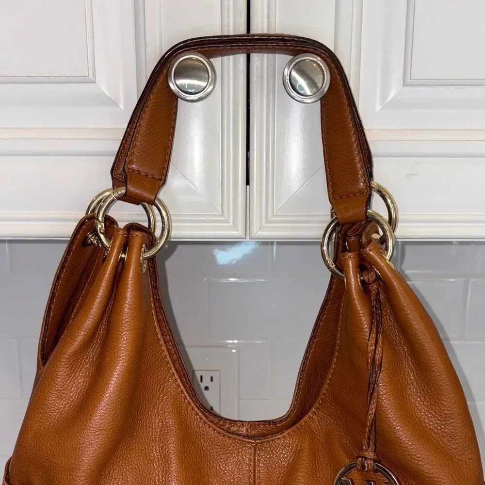 Michael Kors Bag Purse Handbag Leather Layton Pebbled Hobo Shoulder Pocketbook